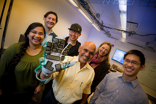 Sensor-filled glove to measure muscle stiffness, developed by QI